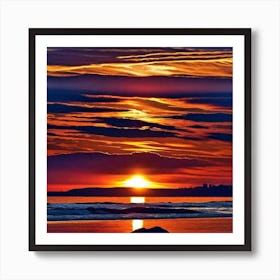 Sunset On The Beach 448 Art Print