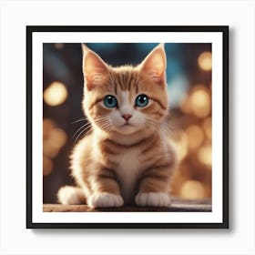 Cute Kitten With Blue Eyes 6 Art Print