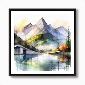 Firefly An Illustration Of A Beautiful Majestic Cinematic Tranquil Mountain Landscape In Neutral Col 2023 11 23t001041 Art Print