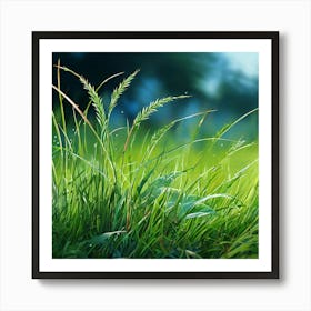 Grass Watercolor Trending On Artstation Sharp Focus Studio Photo Intricate Details Highly Deta Art Print