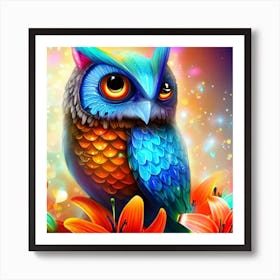 Colorful Owl Art Print