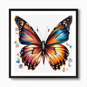 Butterfly With Diamonds Art Print