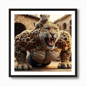 Jaguar And Cub Art Print