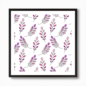 Leaves On A White Background Art Print