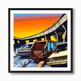 Car Crash Art Print