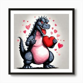 Godzilla gift Art Print