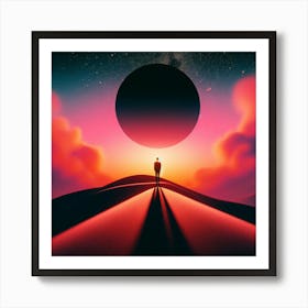 Man Standing In The Desert Art Print