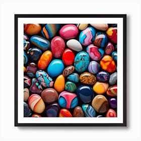 Colorful Pebbles Background Art Print