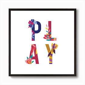 Playfloral Square Art Print