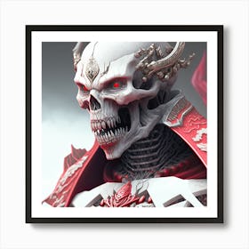 Skeleton With Horns Art Print