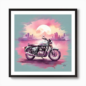 Leonardo Diffusion Xl Royal Enfield Impressionism Watercolor S 0 Art Print