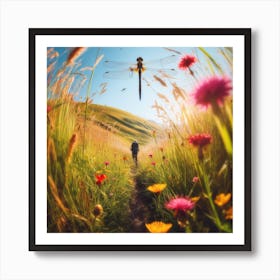 Dragonfly In The Meadow 4 Art Print