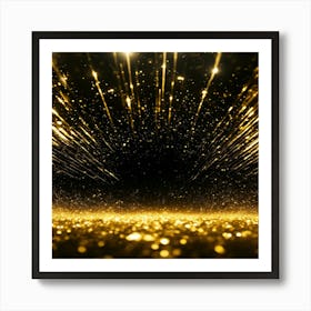 Golden Glitter Background Art Print