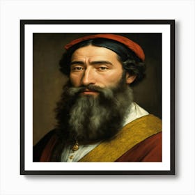 Middle Age Alsacia Man With Long Beard Art Print