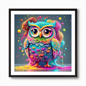 Colorful Owl Art Print