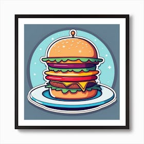 Hamburger On A Plate 146 Art Print