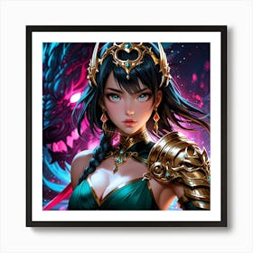 Default A Gracefully Fierce Anime Warrior Princess (3) 1 Art Print