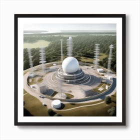 Aerial View Of A Radio Tower Art Print