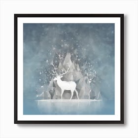 Rein Deer In The Snow, Rein deer, Christmas deer art, Christmas Tree, Christmas vector art, Vector Art, Christmas art, Christmas Art Print
