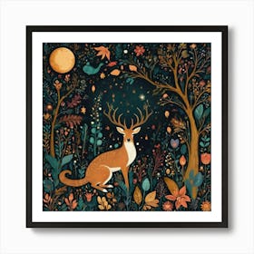 Deer In The Forest 1 Art Print