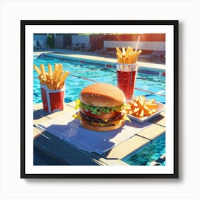 Hamburger By The Pool 1 Art Print