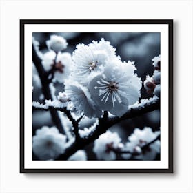 Cherry Blossoms In The Snow 1 Art Print
