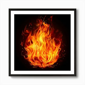 Vector Flames Heat Blaze Inferno Fiery Burning Ignite Combustion Ember Bonfire Passion I (5) Art Print