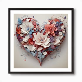 Heart Of Flowers 2 Art Print