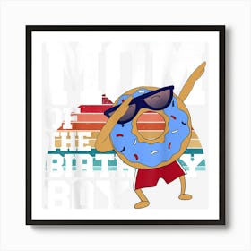 Mom Of The Birthday Boy Donut Theme Retro Vintage 1 Art Print