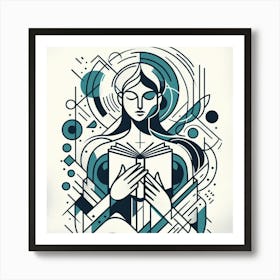 Woman Reading A Book 1 Art Print