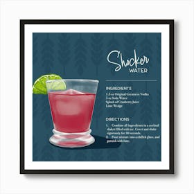Elegant Vodka Cocktail Recipe Art Print