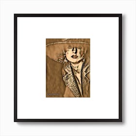 Abstract Woman In Hat Art Print