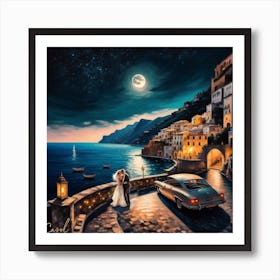 Positano At Night Poster