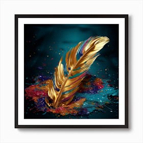 Gold Feather Art Print