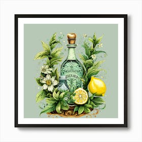 Tequila Bottle With Lemon And Salt 1 Poster