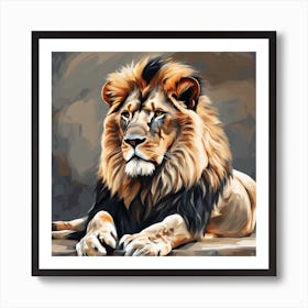 Lion Painting Art Print