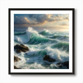 Ocean Crashing Waves Art Print