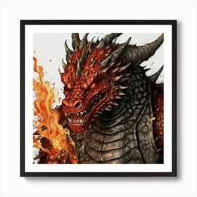 Dragon With Fire Art Print