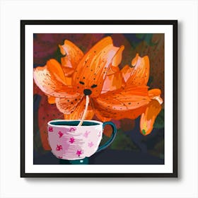 Tiger Lily that came for tea Art Print