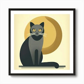 Cat In The Moonlight Art Print