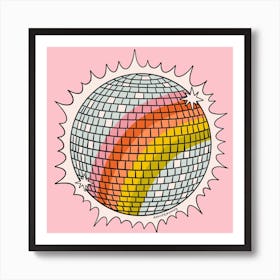 Rainbow Disco Ball Art Print