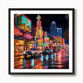 Las Vegas At Night 1 Art Print