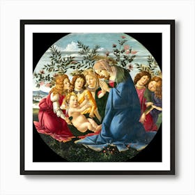 Sandro Botticelli 1445 1510 Madonna Adoring The Child With Five Angels From 1490 Art Print