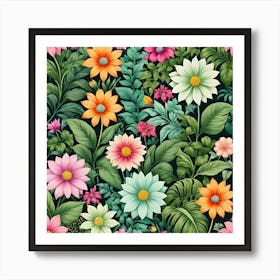 Floral Wallpaper 5 Art Print