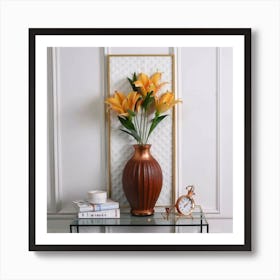 Lilies In A Vase Art Print