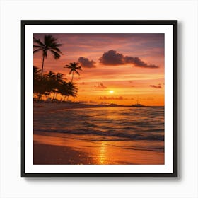 Sunset On The Beach 13 Art Print