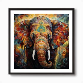 Elephant Series Artjuice By Csaba Fikker 033 Art Print