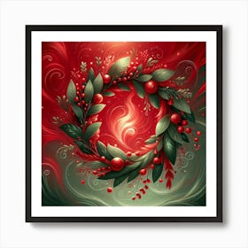 Red Wreath Art Print