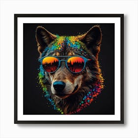 Wolf In Sunglasses Art Print