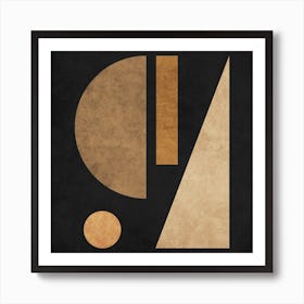 Geometric Harmony Black 2 Square Art Print